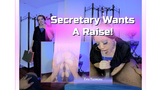 Redhead Eris Yazmine gives a POV blowjob in an office setting during this 4K Ebony VR Solos production.
