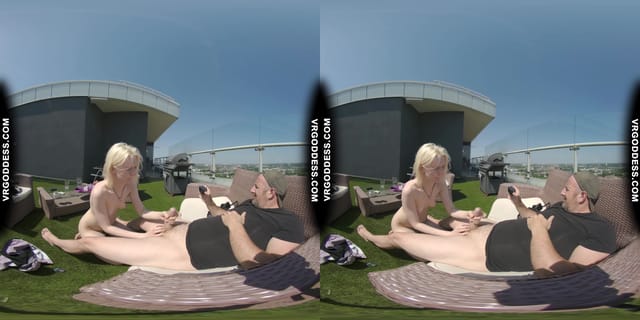Skinny Pale Ingrida Giving Me Risky Public Rooftop Blowjob Getting Caught Letting Me Cum On Her Tits VRgoddess — photo 8