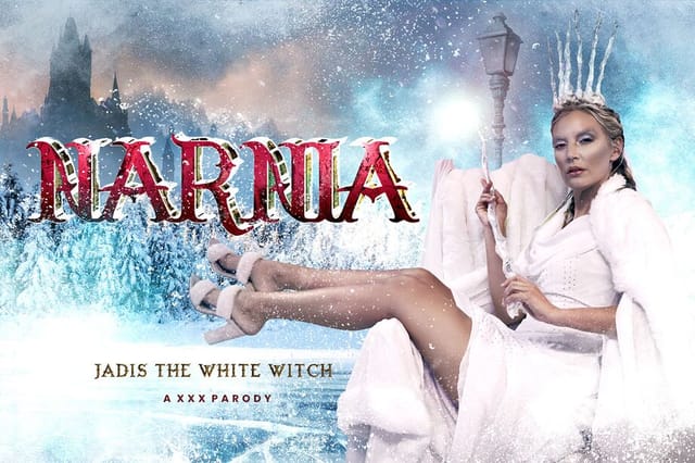 Mona Wales portrays the White Witch in a VR cosplay parody featuring POV blowjob, footjob, and domination scenes in 60 FPS.