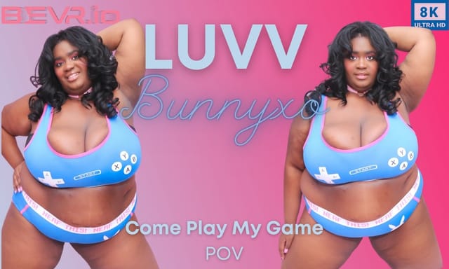 LuvvBunnyxo plays a game in a solo VR POV scene filmed in 4K resolution
