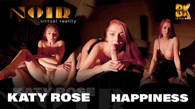 Katy Rose giving a POV blowjob as a redhead in a 4K VR scene from Noir.