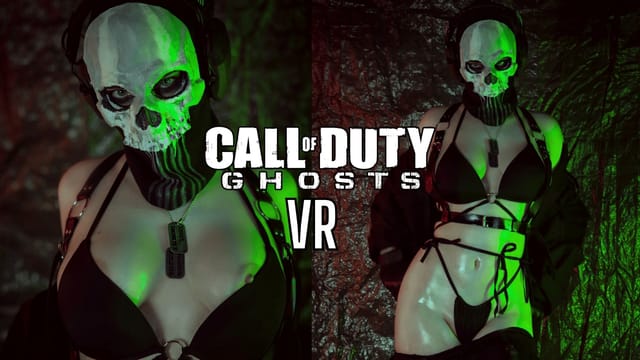 MollyRedWolf in Call of Duty cosplay performs a strap-on POV scene with titty fuck and blowjob in 60 FPS VR production.