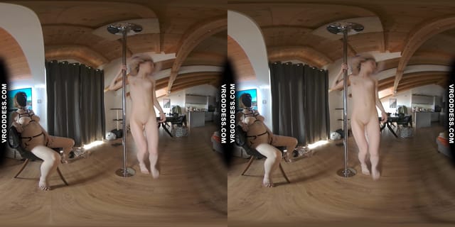Ingrida Giving Private Strip Show Pole Dance Show For Anonymous Masked Big Boobed Girl Diana VRgoddess — photo 4
