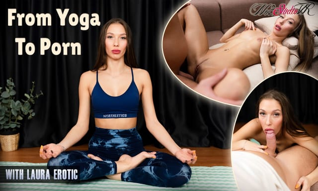 Laura Erotic performs a yoga session transitioning into a POV blowjob in this 4K No2StudioVR production.