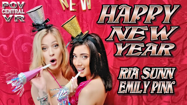 Ria Sunn and Emily Pink perform group sex and blowjobs in a POV VR video with 4K resolution and 60 FPS.
