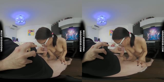 Nerdy Teen Rosalina Loves Sucking On My Balls And Dick Lets Me Cum On Her Tits VRgoddess — photo 39
