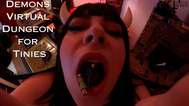Jane Judge performs a solo POV action in a virtual dungeon setting, showcasing a 4K 60 FPS experience with fetish themes.