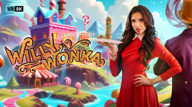 Hime Marie in Willy Wonka cosplay performs a POV blowjob in a VR Conk premium 60 FPS video with fetish elements.