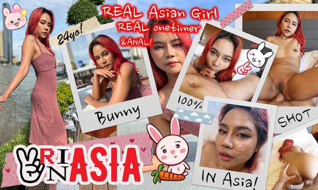 Red haired Thai model Bunny performs anal and blowjob scenes in 4K VR video filmed with 60 FPS for VRinAsia
