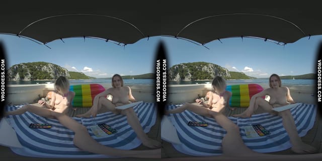 Nude Afternoon On A Yacht Painting Art Creative Porn Ingrida And Diana VRgoddess — photo 5