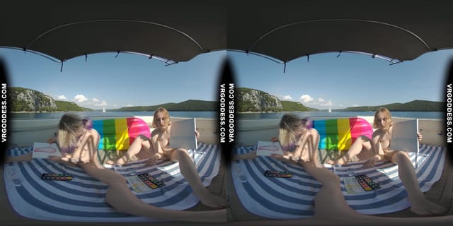 Nude Afternoon On A Yacht Painting Art Creative Porn Ingrida And Diana VRgoddess — photo 4