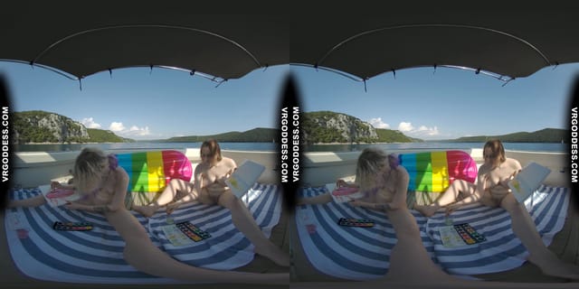 Nude Afternoon On A Yacht Painting Art Creative Porn Ingrida And Diana VRgoddess — photo 3