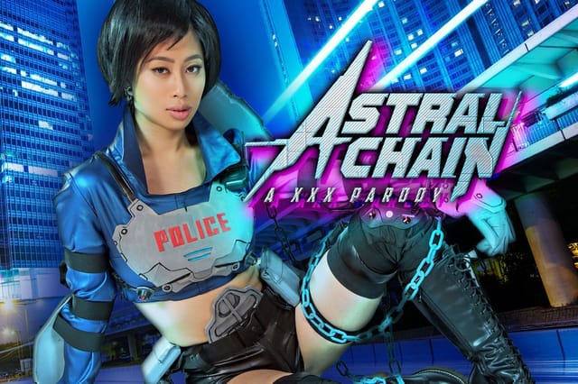 Jade Kush in Astral Chain cosplay performs a POV blowjob and titty fuck for a 60 FPS VR experience