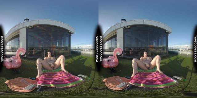 Vanessa Klein Jilling With Some Big Dildos For Deep Penetration Rooftop Bubble Sunbathing VRgoddess — photo 5