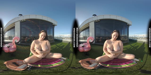 Vanessa Klein Jilling With Some Big Dildos For Deep Penetration Rooftop Bubble Sunbathing VRgoddess — photo 4
