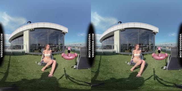 Summertime Naked Teen Sunbathing Babe Margarita Enjoying Herself In Bubbles In Sun VRgoddess — photo 2