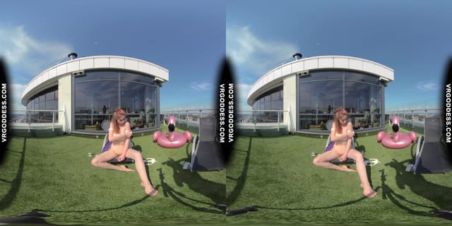 Summertime Naked Teen Sunbathing Babe Margarita Enjoying Herself In Bubbles In Sun VRgoddess — photo 4