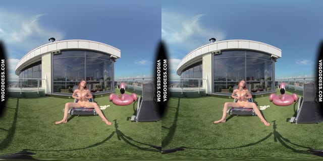 Summertime Naked Teen Sunbathing Babe Margarita Enjoying Herself In Bubbles In Sun VRgoddess — photo 9