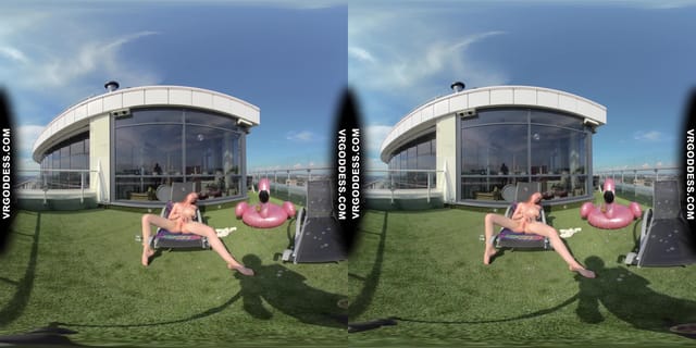 Summertime Naked Teen Sunbathing Babe Margarita Enjoying Herself In Bubbles In Sun VRgoddess — photo 8