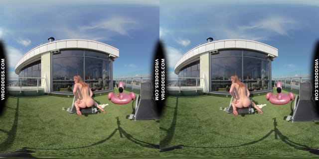Summertime Naked Teen Sunbathing Babe Margarita Enjoying Herself In Bubbles In Sun VRgoddess — photo 1