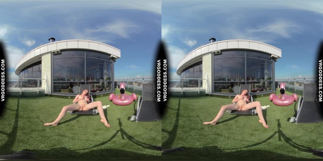 Summertime Naked Teen Sunbathing Babe Margarita Enjoying Herself In Bubbles In Sun VRgoddess — photo 3