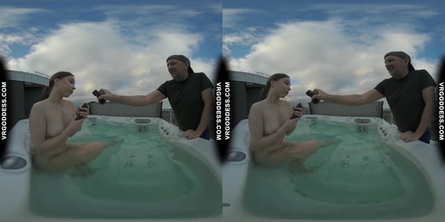 Behind The Scenes Filming Pretty Lika Rooftop Jacuzzi Dildo Masturbating VRgoddess — photo 8