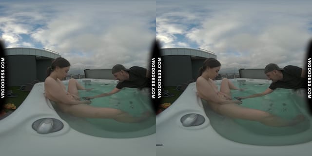 Behind The Scenes Filming Pretty Lika Rooftop Jacuzzi Dildo Masturbating VRgoddess — photo 10