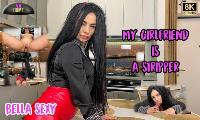 Brunette model Bella Sexy performs a POV blowjob in a VRDome 4K production with 60 FPS premium video quality for immersive viewing.