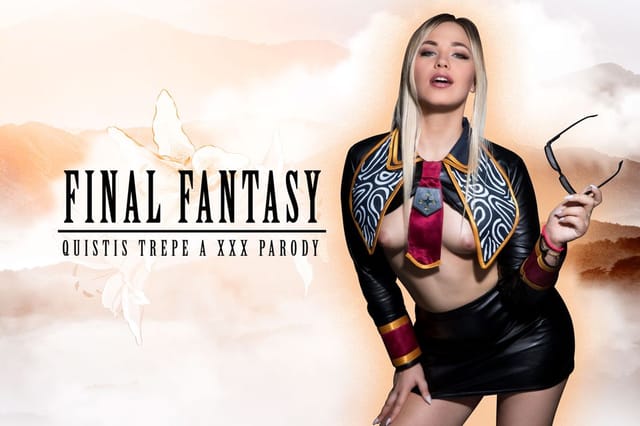 Selvaggia Babe in Quistis Trepe cosplay performs a POV blowjob in a Final Fantasy setting with 60 FPS VR visuals.