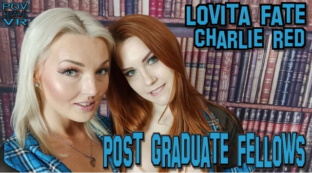 Lovita Fate and Charlie Red in a 4K VR POV blowjob scene with red head features and 60 FPS playback.