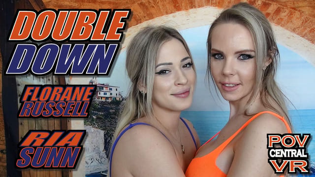 Florane Russell and Ria Sunn perform a double POV blowjob in 4K 180 degree VR passthrough