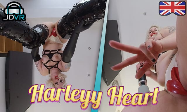 Harleyy Heart sits on the viewer's face in a British VR scene filmed in 4K and 60 FPS by JimmyDraws