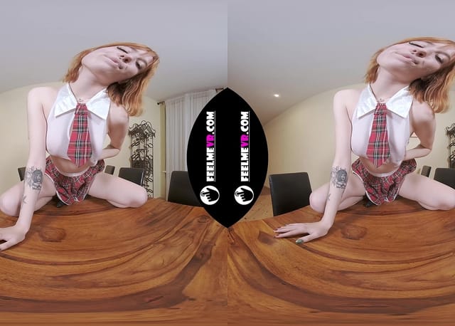 Lilly Mays Masturbates On The Table With Black Vibrator Vr180 FeelmeVR — photo 9