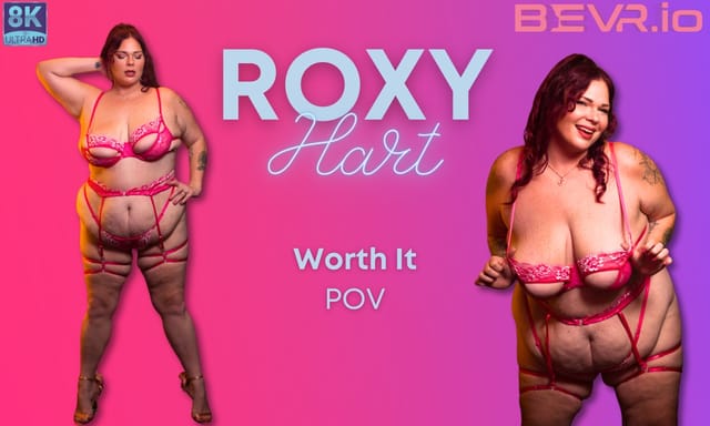 Roxy Hart performs a solo POV session in 4K resolution, showcasing her large breasts during an intimate first-person perspective VR experience.