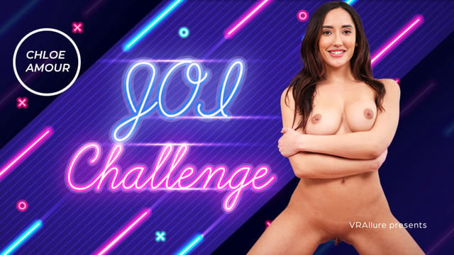 Brunette model Chloe Amour performs a solo JOI challenge in a VRAllure POV scene with 60fps rendering and big breasts.