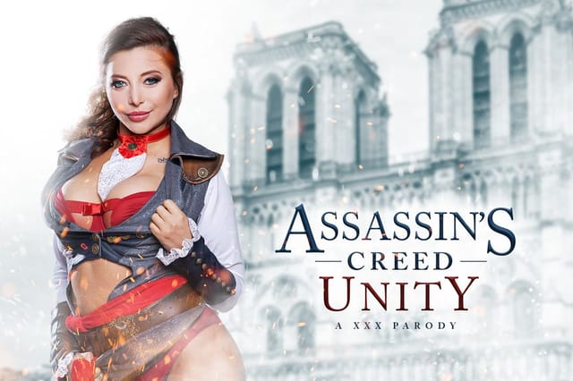 Anna Polina in Assassin's Creed Unity cosplay performs POV oral and titty fuck scenes in this 60 FPS Russian VR video.