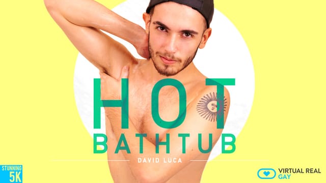 David Luca solo anal in a bathtub for VirtualRealGay premium VR POV content