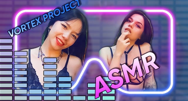 Vortex Project two brunettes in lingerie performing ear care ASMR in 4K 50 FPS 180 degree VR