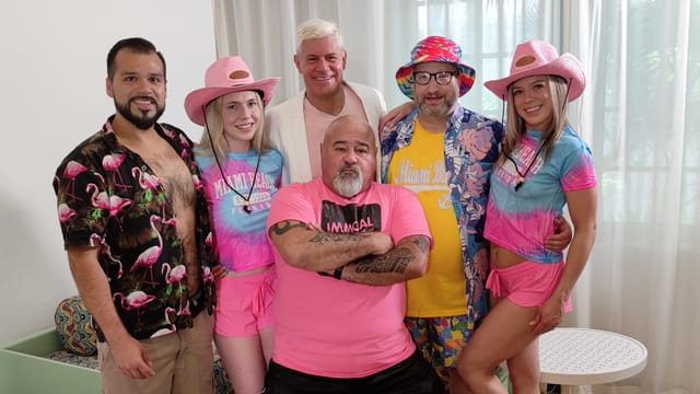 Lana Analise and Rebel Rhyder engage in double vaginal and anal creampie foursome in this premium VR POV group sex scene.