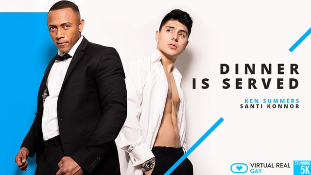 Santi Konnor and Ken Summers share an interracial anal and blowjob scene in a VR POV setting at 60 frames per second.