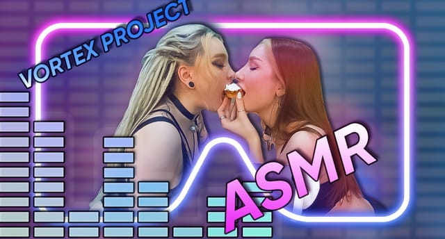 Brunette model Vortex Project enjoys an ASMR eating session in a VR POV video recorded in 4K resolution by Dreamcam