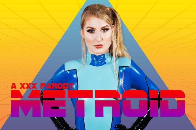 Lila Frey in a Metroid cosplay performs a POV blowjob in 4K VR with 60 FPS rendering for immersive viewing.