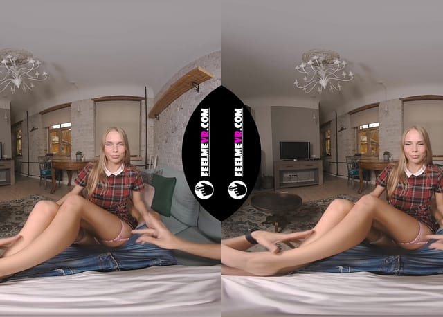 VR180 Young Blonde Luise With Pink Underwater POV Man Fingering Her FeelmeVR — photo 3