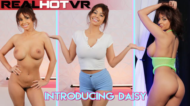 Daisy Fuentes bends over during a solo 4K VR POV scene with big tits in a premium production.