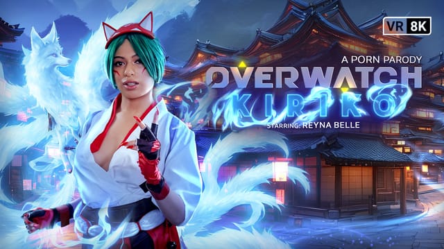 Reyna Belle as Overwatch Kiriko performs anal and oral sex in a cosplay VR POV scene with 60 frames per second
