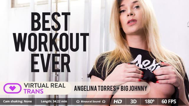 Angelina Torres receives a blowjob and anal sex in a POV VR 4K workout scene.