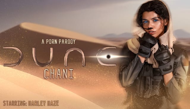 Brunette Harley Haze in a Dune Chani cosplay performs a POV scene in VR Conk 4K 60 FPS Premium adult content