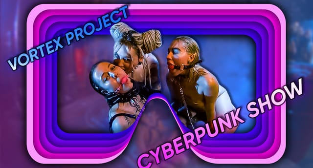Brunette model kisses in a cyberpunk setting during this 4K VR POV video by Dreamcam featuring 50 FPS footage.
