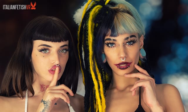 Susy Bad and Medusa Noroi kiss and dance in a jacuzzi during this ItalianFetishVR 4K POV video.