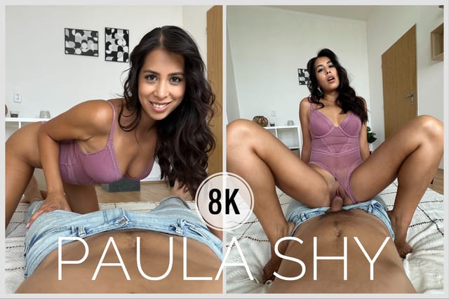 Paula Shy performs a POV blowjob in lingerie for this 4K VR video with 60 FPS premium production quality.